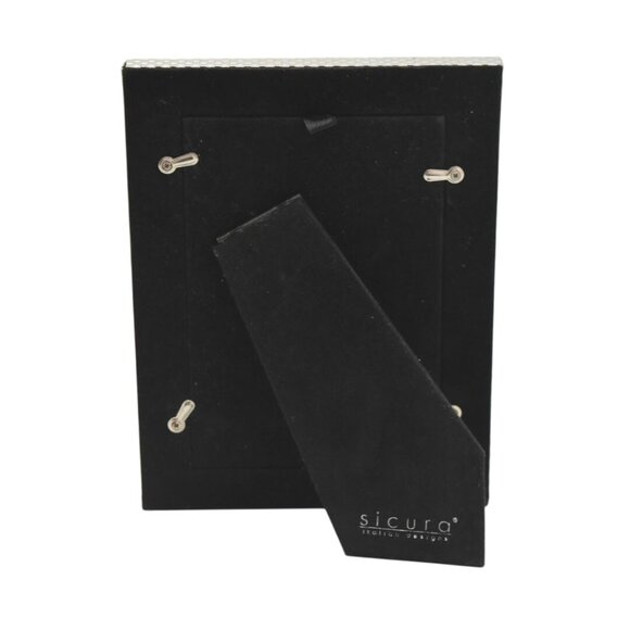 Sicura Italian Designs Silver Basket Weave Picture Frame 4x6 - Picture 3 of 3